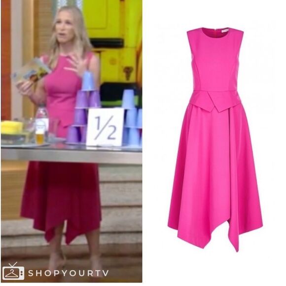 Kay Unger New York Sleeveless Handkerchief Crepe Midi Dress size 8 NWT $288 - Picture 8 of 9